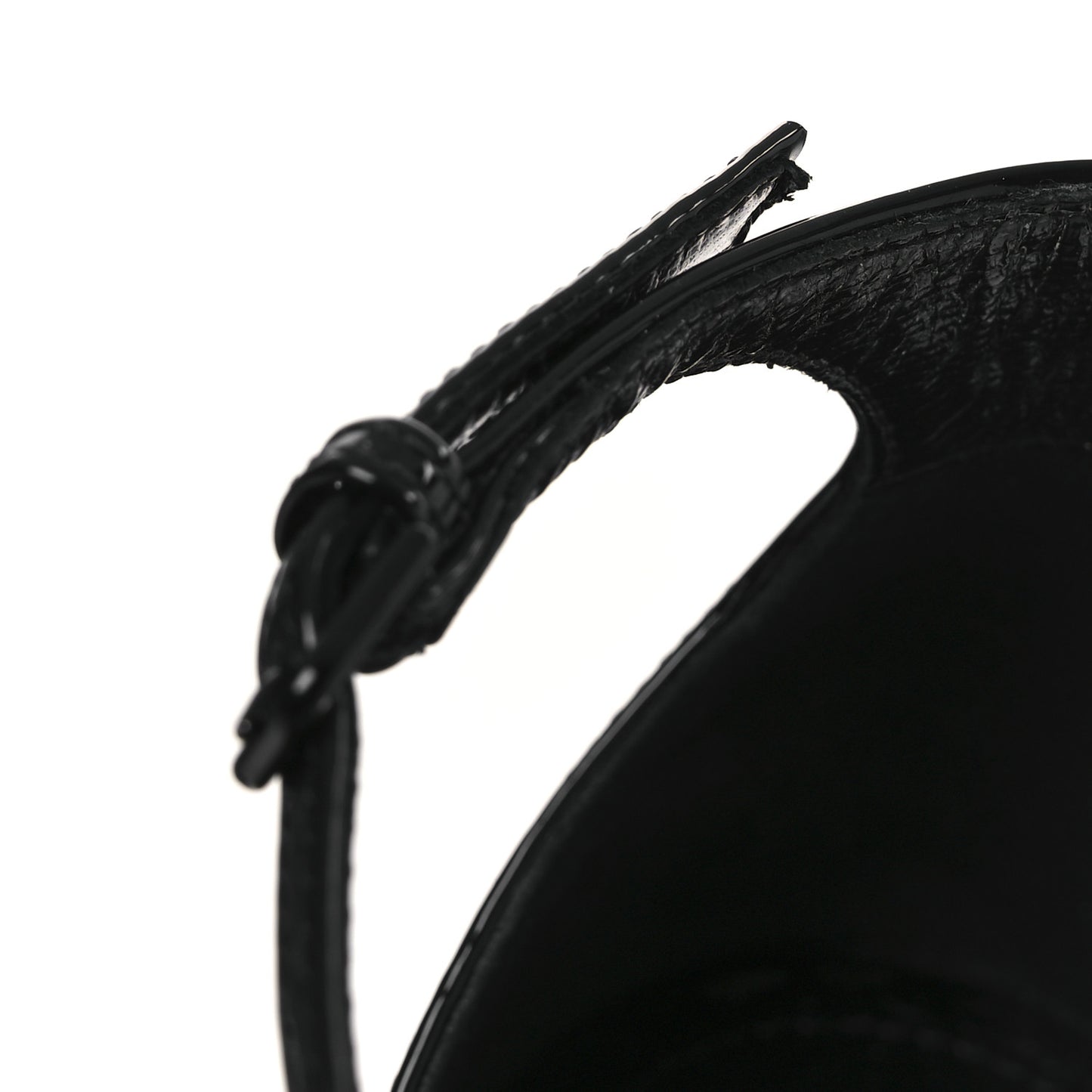 Patent Calfskin Opyum 110 Sandals 40.5 Black Gold