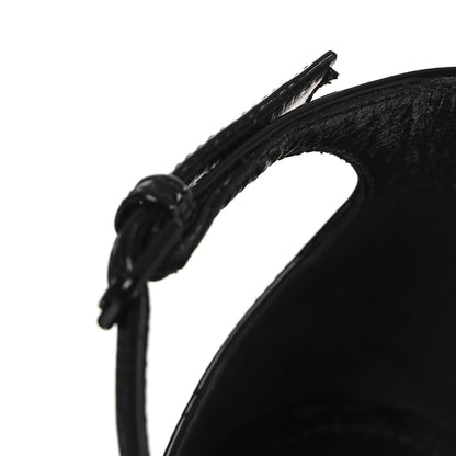 Saint Laurent Patent Calfskin Opyum 110 Sandals 40.5 Black Gold 11 of 12