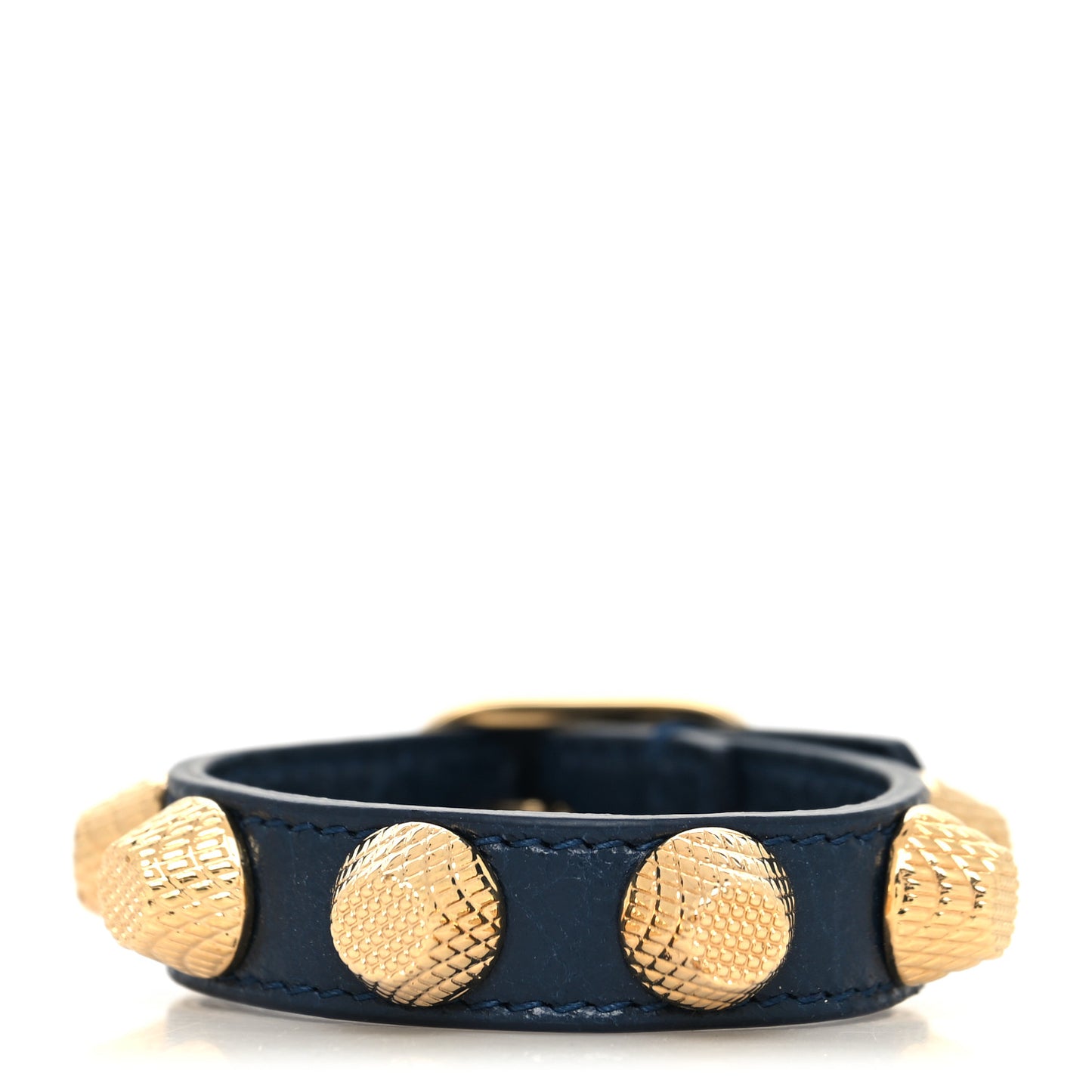 Agneau Giant 12 Gold Hardware Stud Bracelet M Bleu Obscur