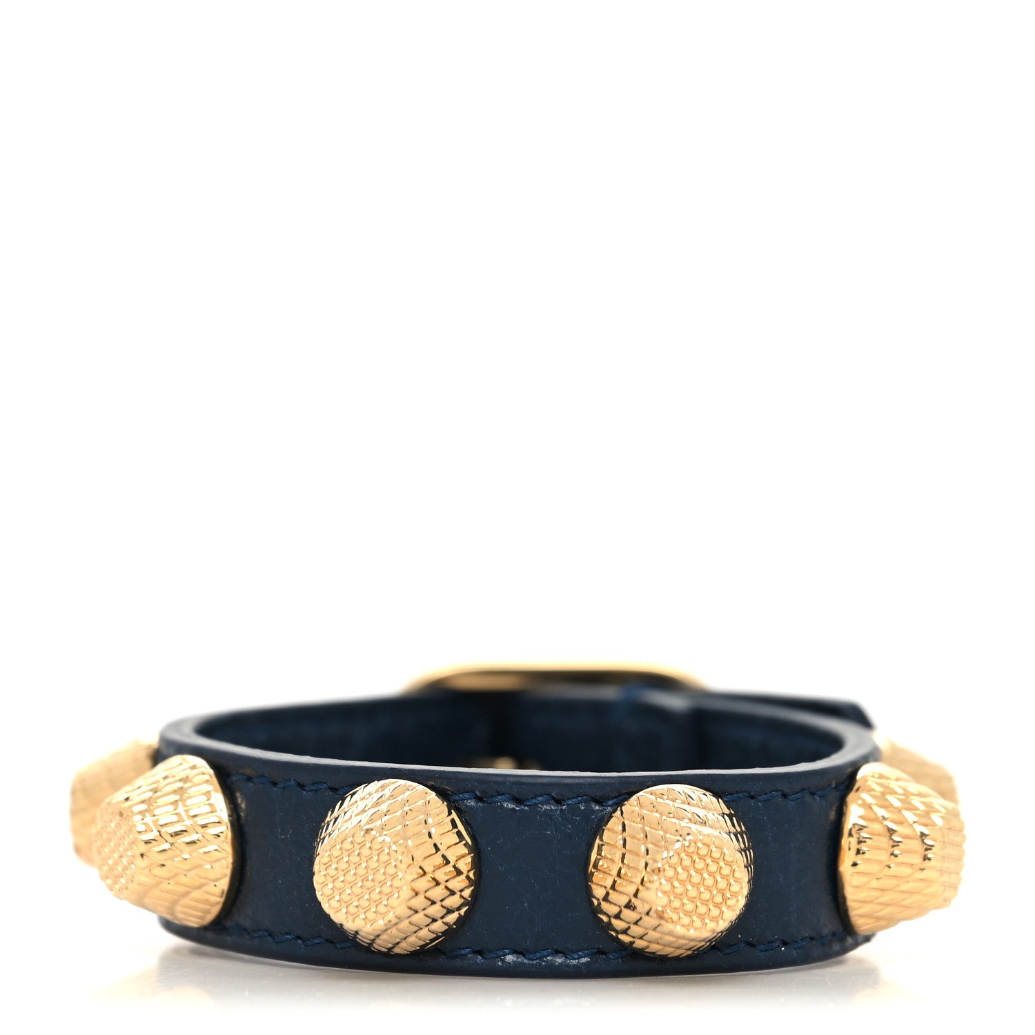 Balenciaga Agneau Giant 12 Gold Hardware Stud Bracelet M Bleu Obscur 1 of 6