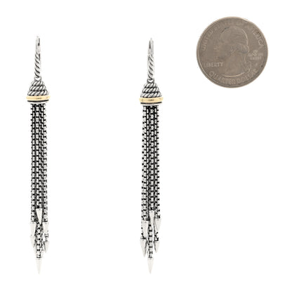 David Yurman Sterling Silver 14K Yellow Gold Tassel Drop Earrings 2 of 4
