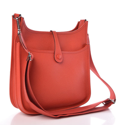 Hermes Taurillon Clemence Evelyne III PM Rouge Pivoine 3 of 8