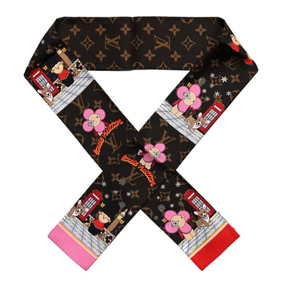 Louis Vuitton Silk Monogram 2021 London Christmas Animation Bandeau Marron 1 of 4