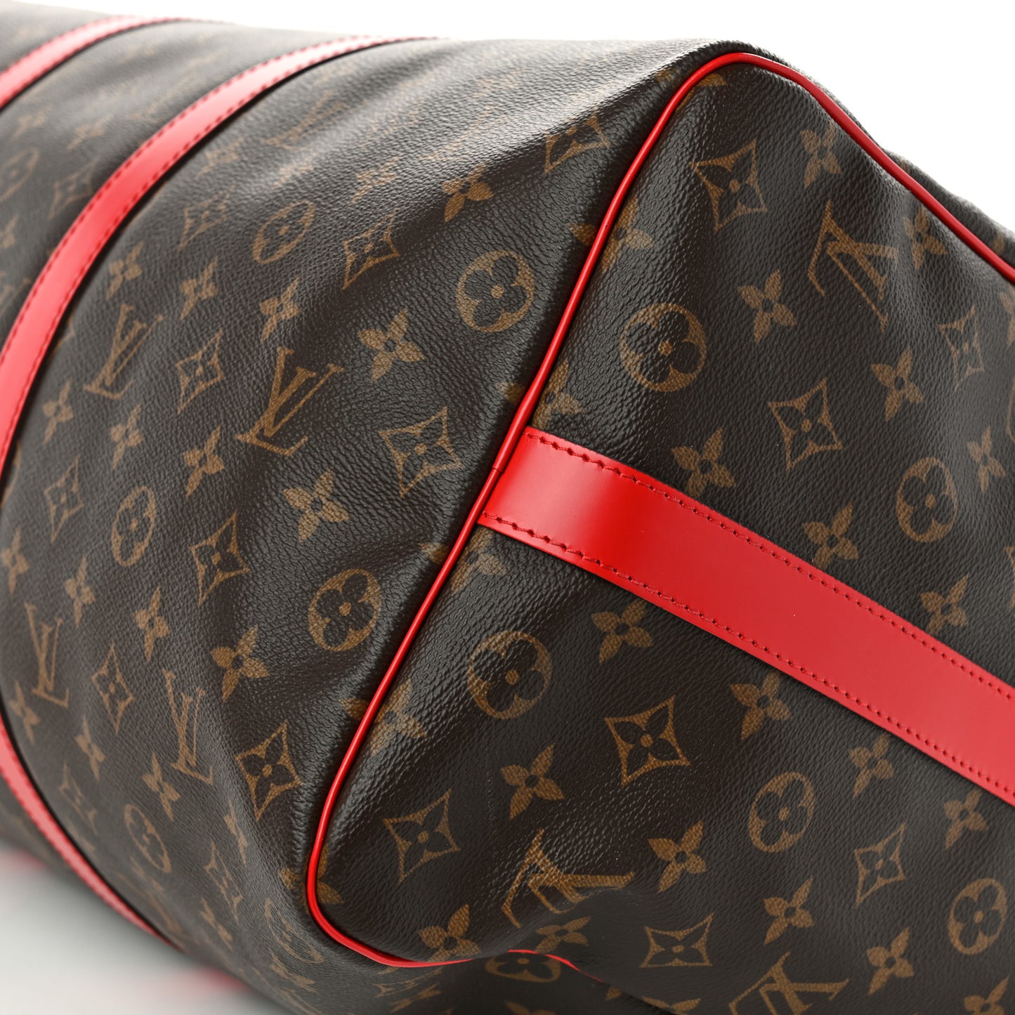 Calfskin Monogram Keepall Bandouliere 50 Coquelicot