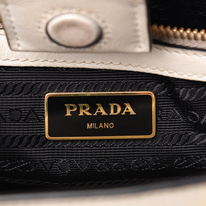 Prada Saffiano Soft Calfskin Zippered Tote White 6 of 21