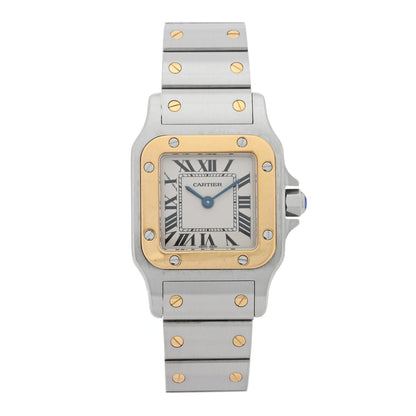 Cartier Stainless Steel 18K Yellow Gold 24mm Santos De Cartier Galbee Quartz Watch 1 of 4