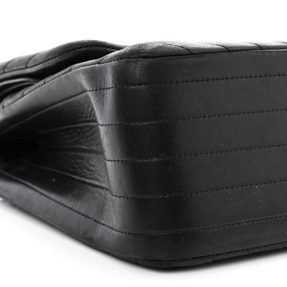 Chanel Lambskin Chevron Quilted Jumbo Double Flap So Black 9 of 13