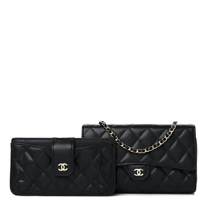 Chanel Caviar Quilted Phone Holder Wallet on Removable Chain Black 1 of 13