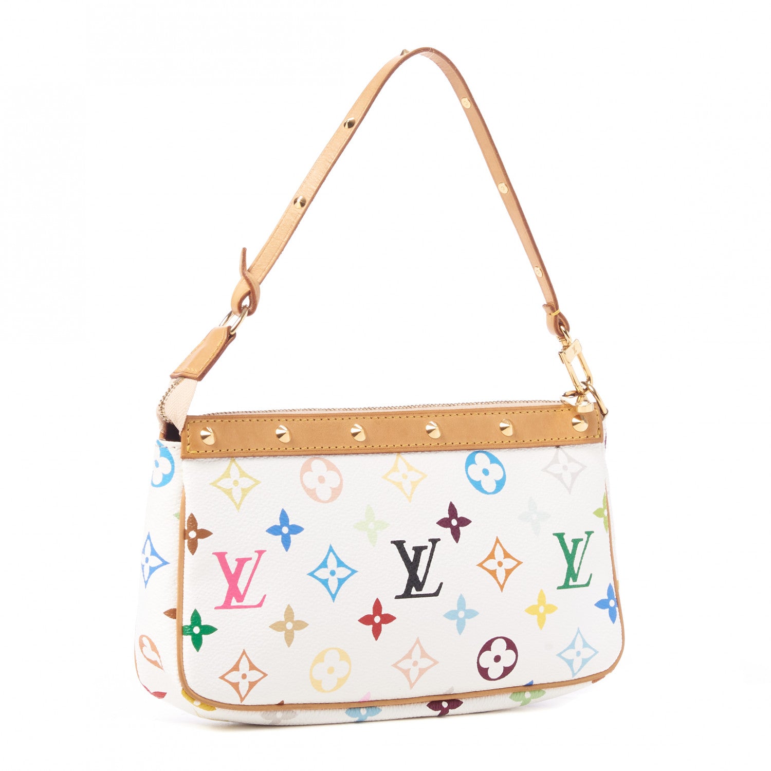Louis Vuitton Monogram Multicolor Pochette Accessories White 2 of 7