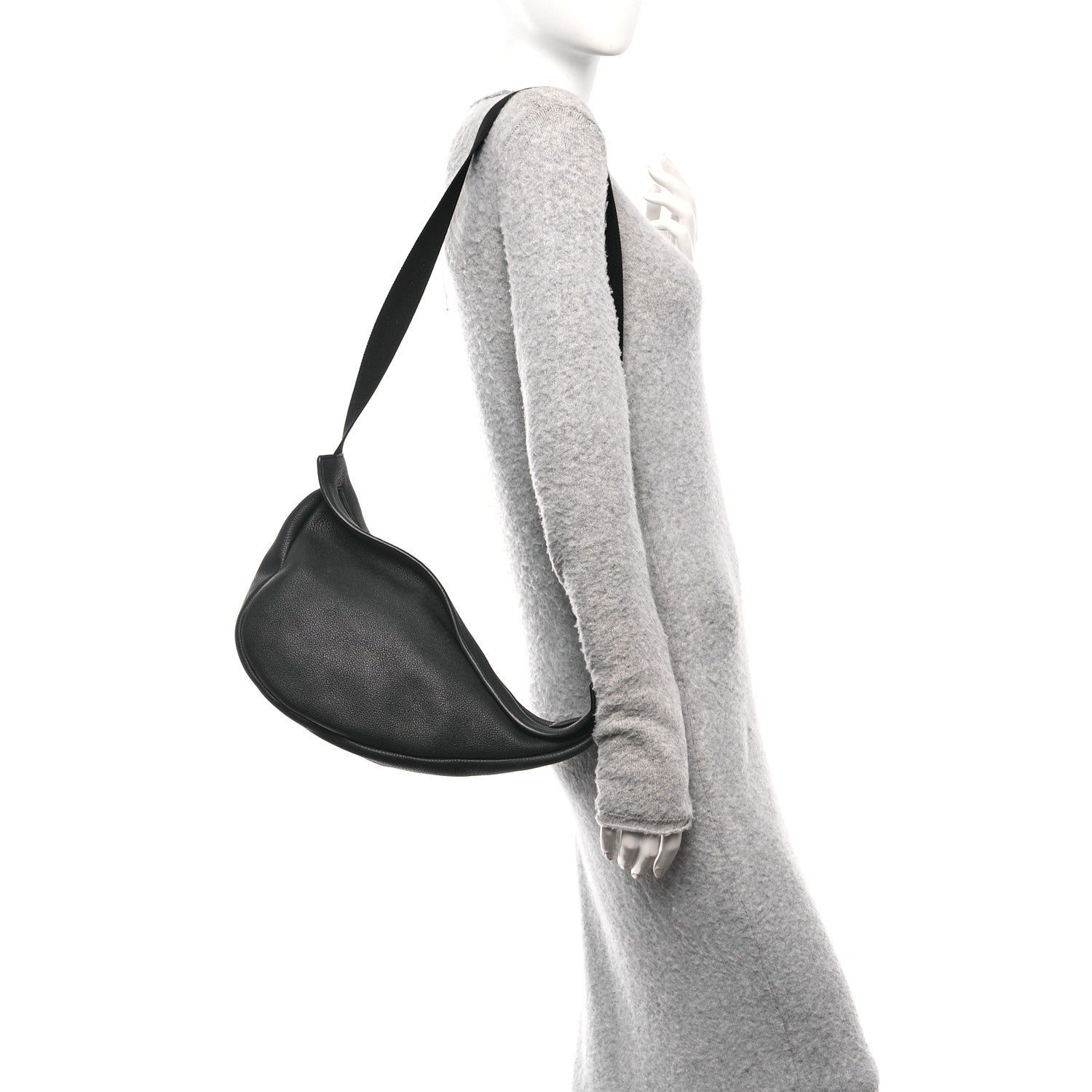 The Row Grained Calfskin Large Slouchy Banana Bag Black 2 of 10