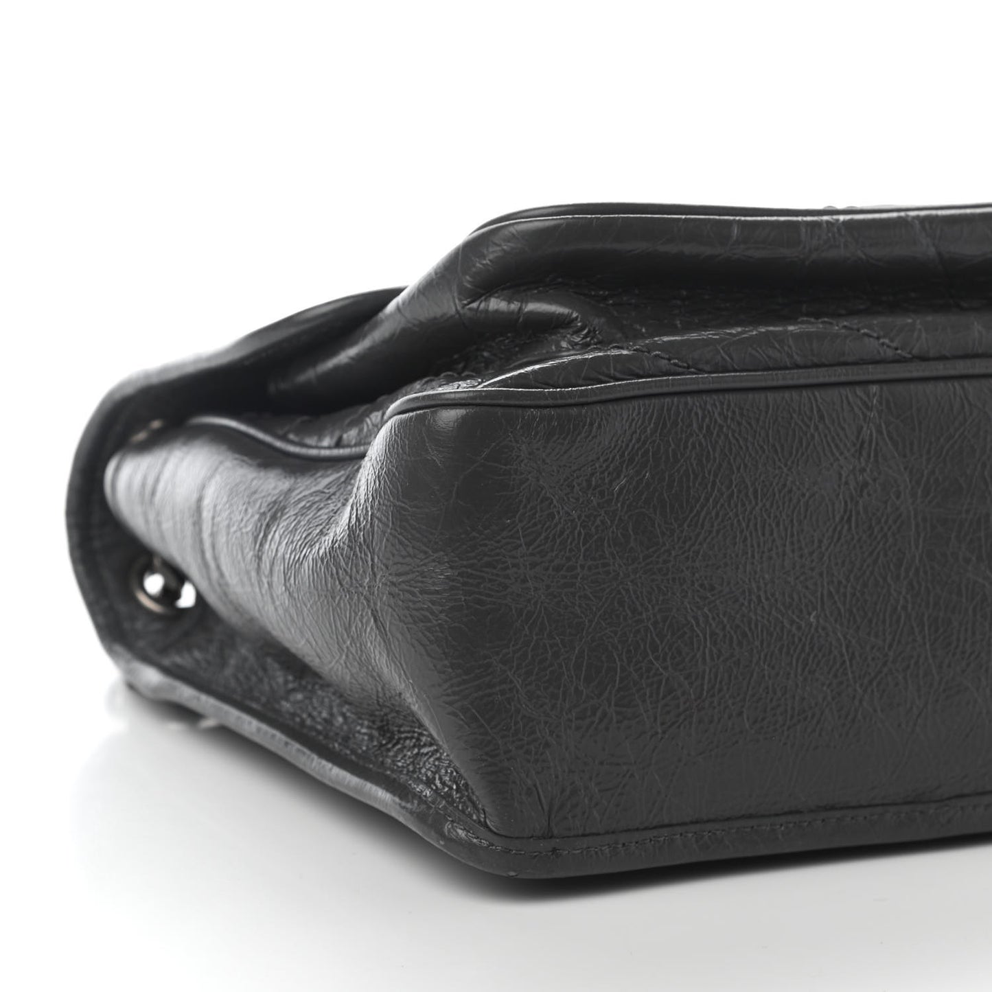 Crinkled Calfskin Matelasse Monogram Medium Niki Chain Satchel Asphalt