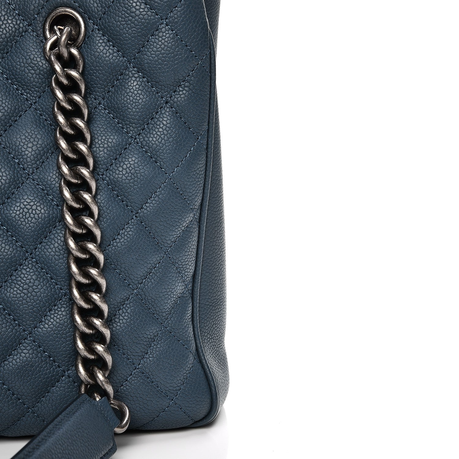 Chanel Caviar Quilted Medium Rock In Rome Tote Blue 17 of 19