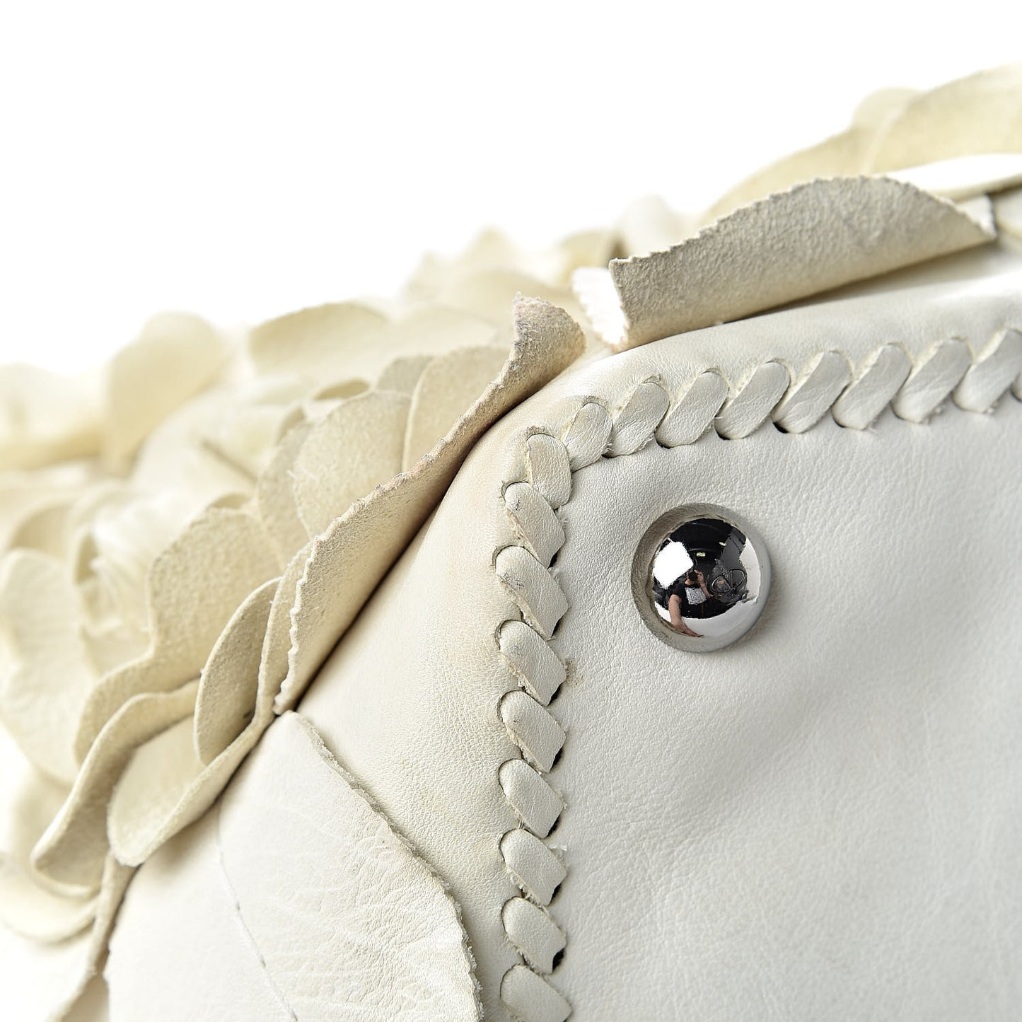 Nappa Floral Tote White