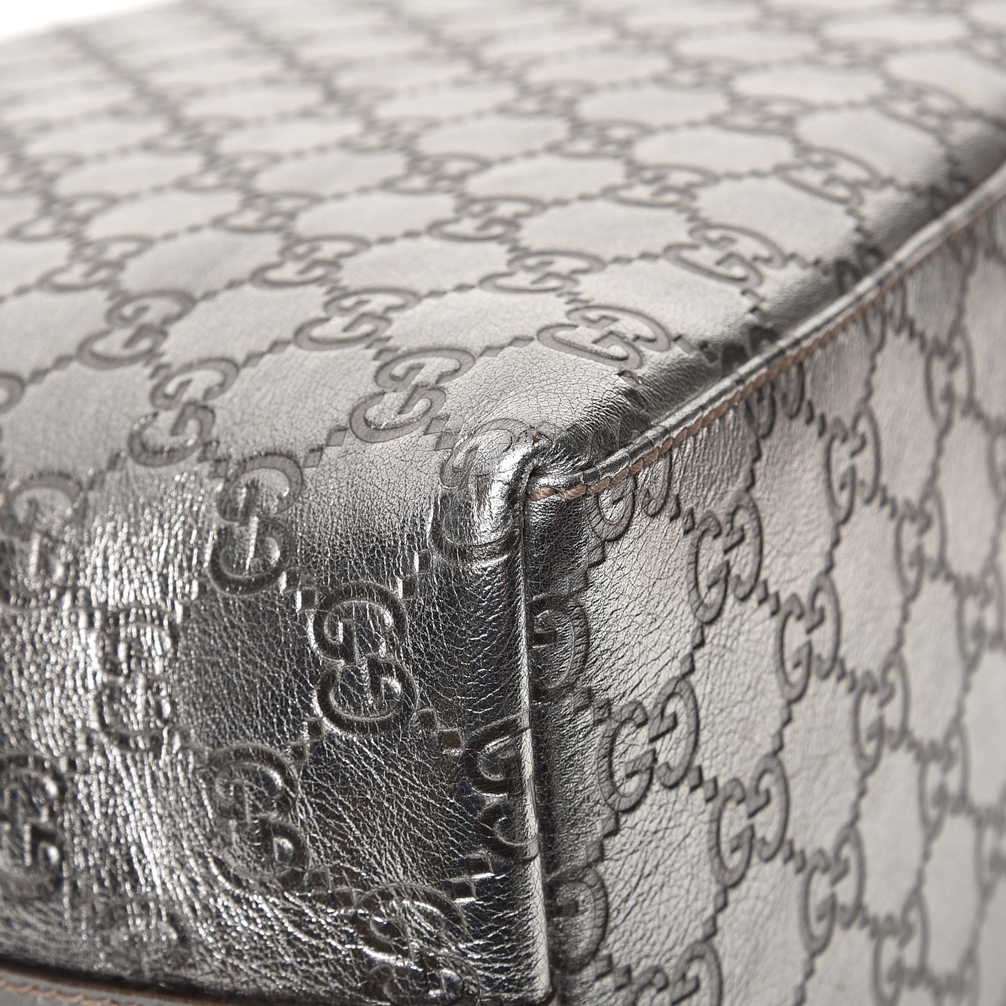 Metallic Guccissima Hobo Silver