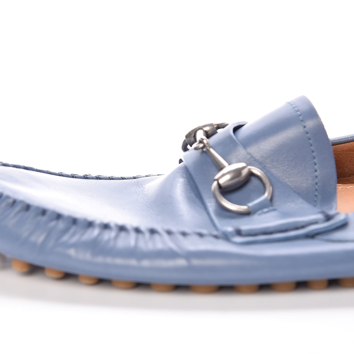Gucci Calfskin Mens Horsebit Loafers 9.5 Light Blue 12 of 14