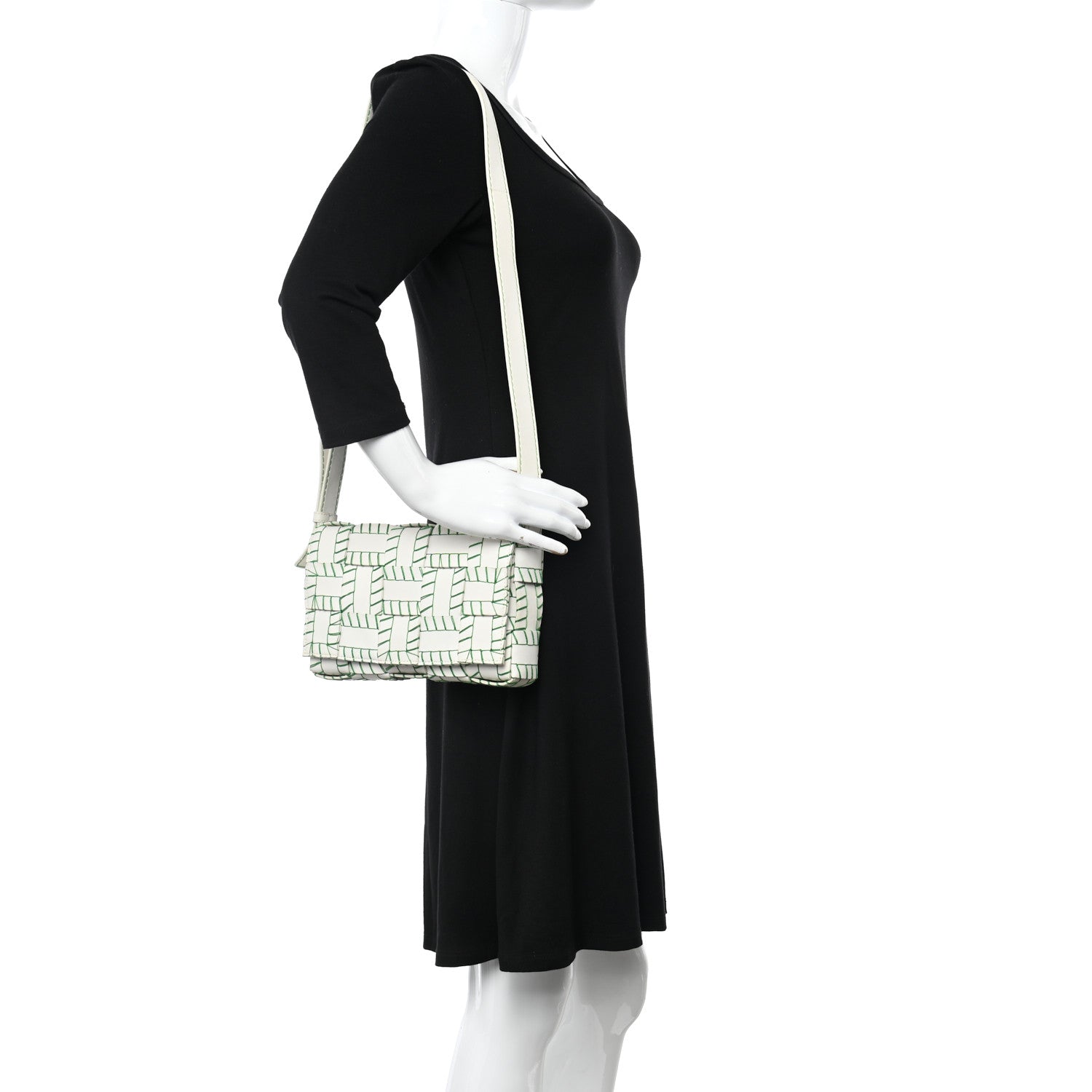 Bottega Veneta Lambskin Maxi Intreccio Overlock Stitched Cassette Crossbody Bag White Parakeet 2 of 9