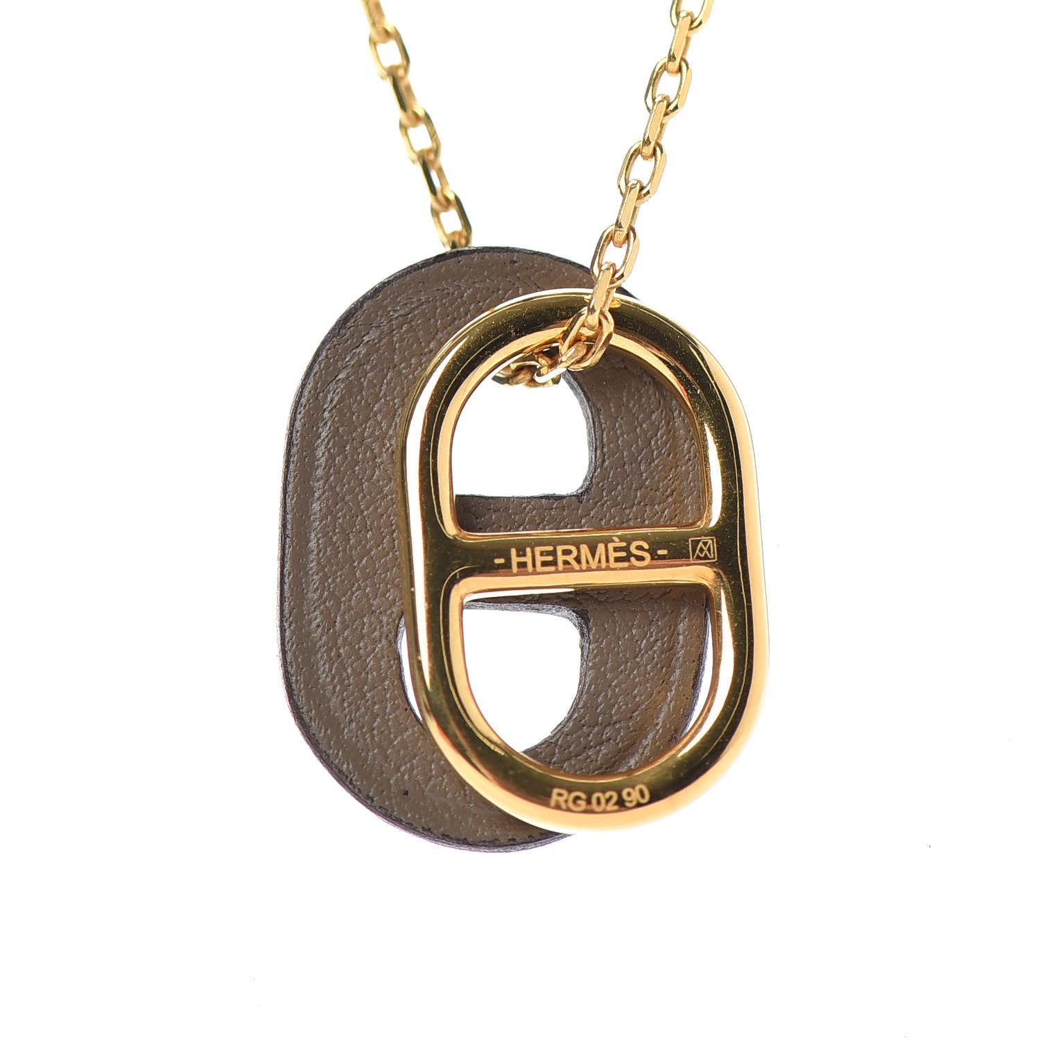 Hermes Swift O'Maillon Pendant Necklace Etoupe 4 of 5