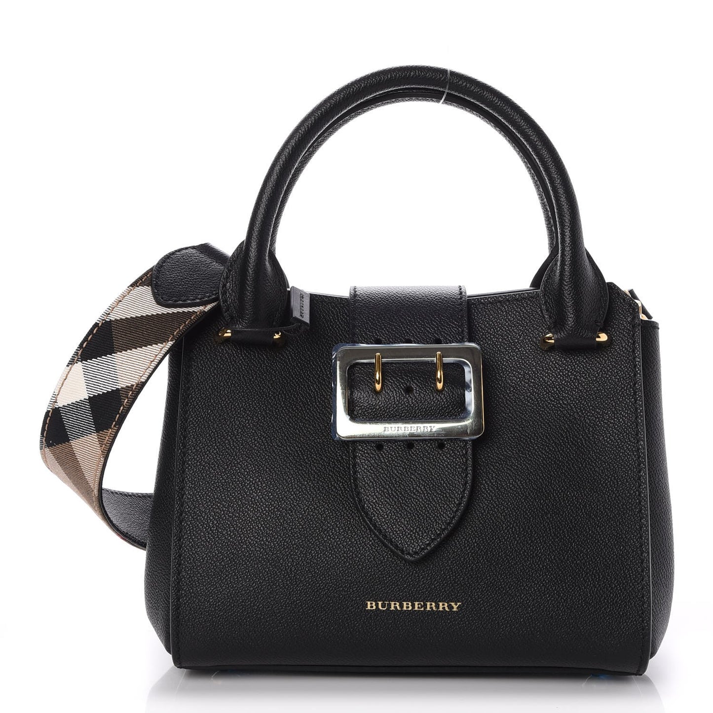 Soft Grain Calfskin Small Buckle Tote Black