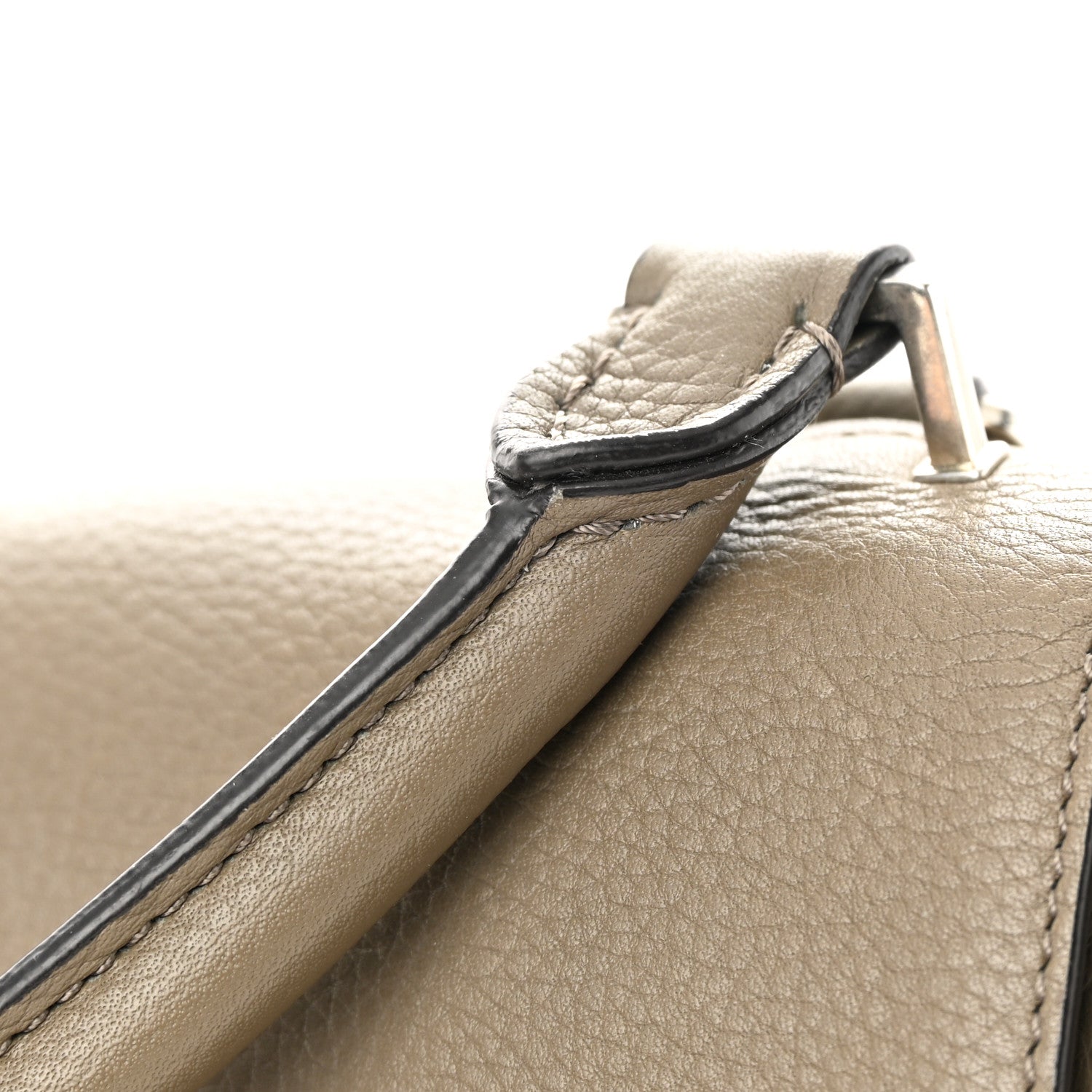 Celine Drummed Calfskin Suede Medium Trapeze Souris 19 of 21