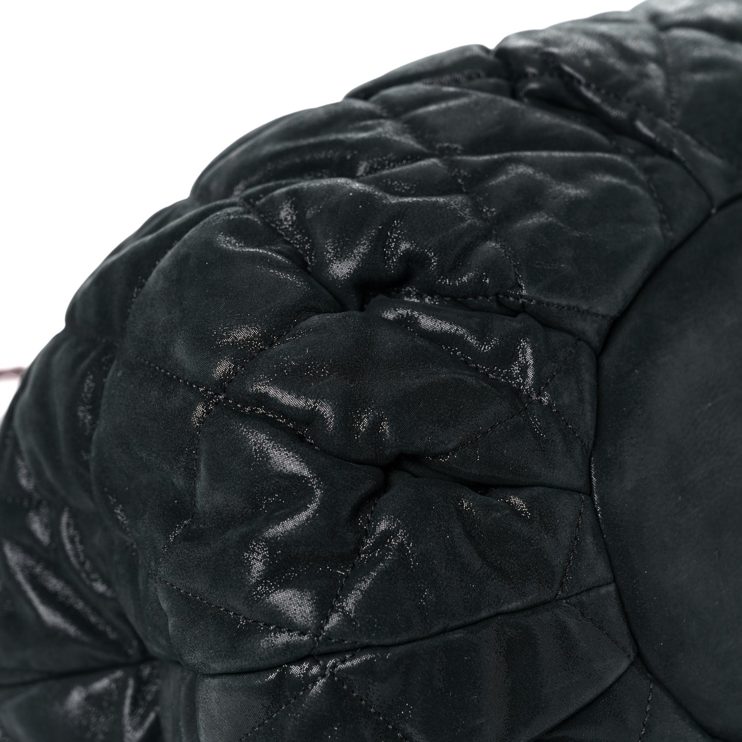 Iridescent Calfskin Quilted Large In The Mix Tote Black