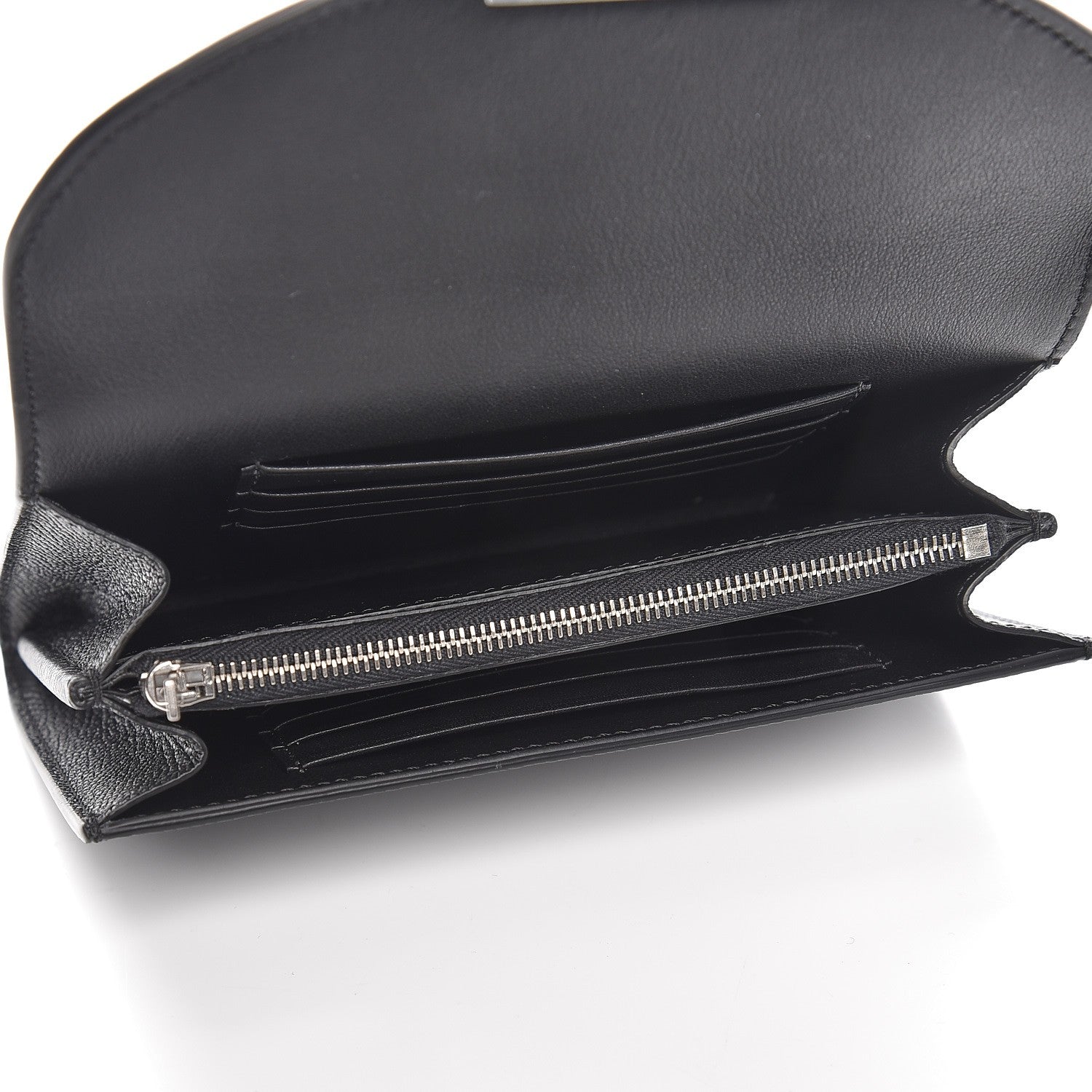 Celine Grained Calfskin Medium Trotteur Multifunction Flap Wallet Black 5 of 6