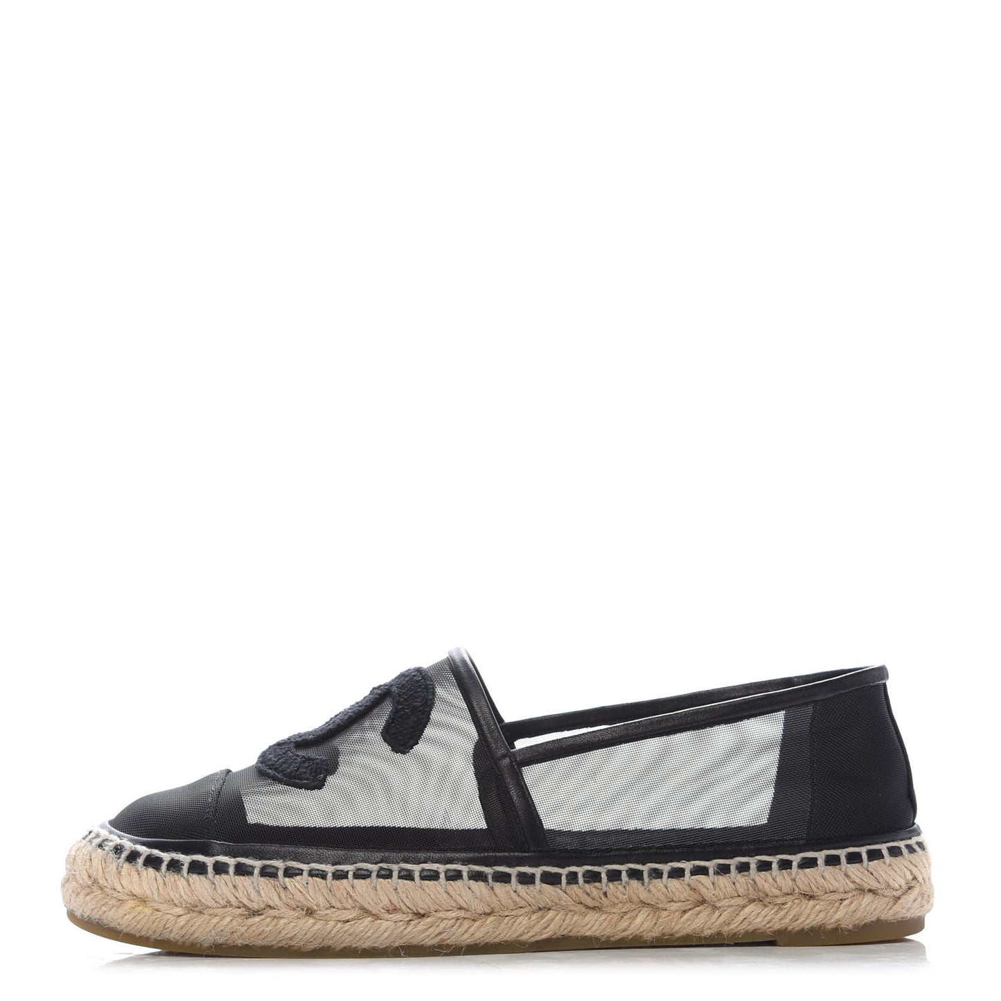 Mesh Grosgrain CC Espadrilles 38 Black