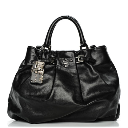 Prada Deerskin Shoulder Bag Black 1 of 8