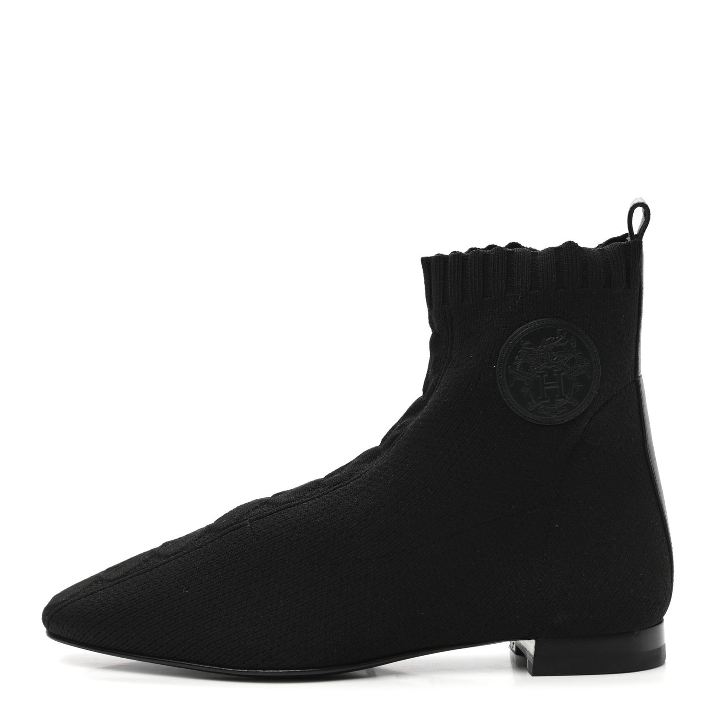 Knit Calfskin Duo Ankle Boots 37 Black
