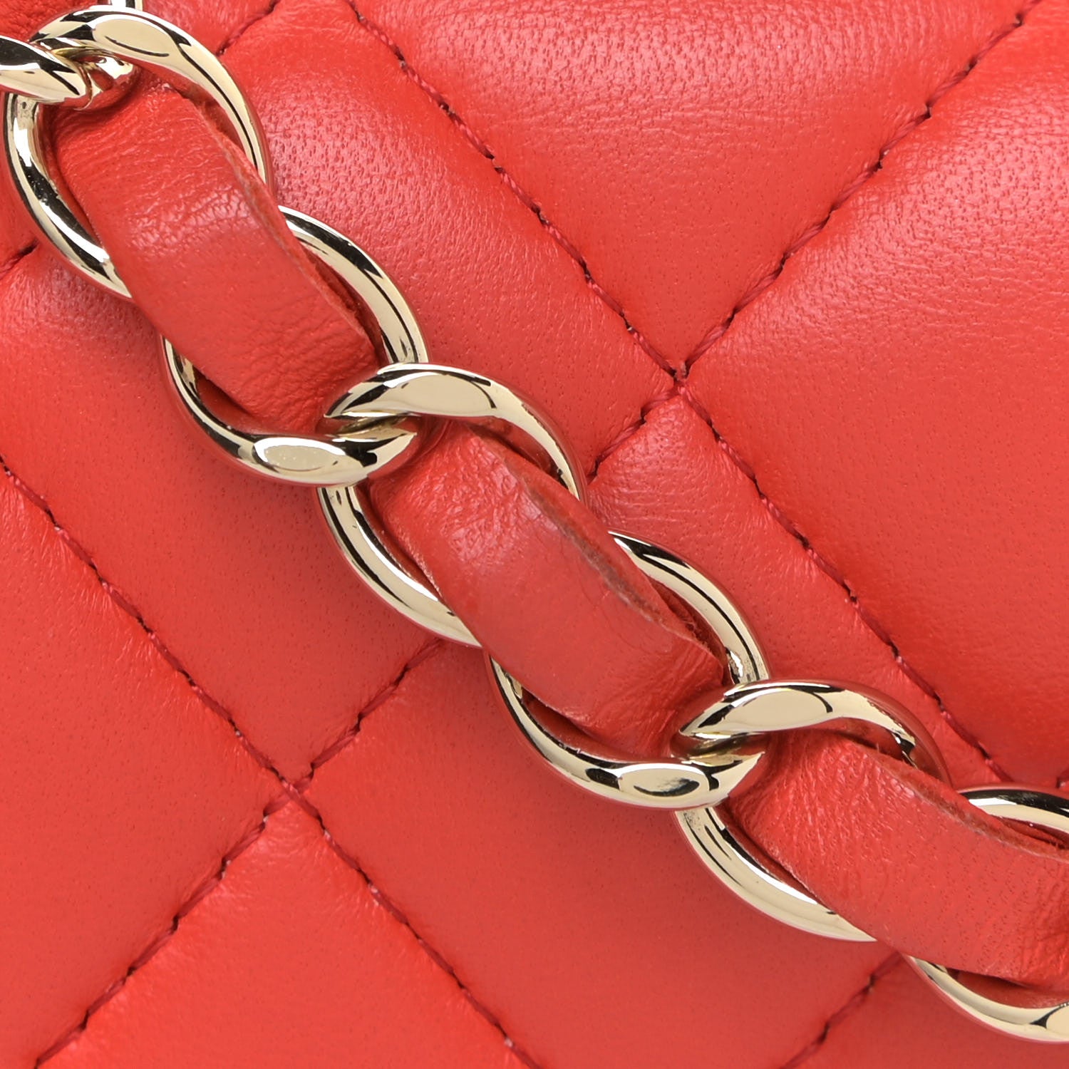 Chanel Lambskin Quilted Medium Double Flap Red 11 of 14