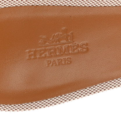 Hermes Calfskin Canvas Oasis Sandals 37 Noisette Beige Dore 7 of 9