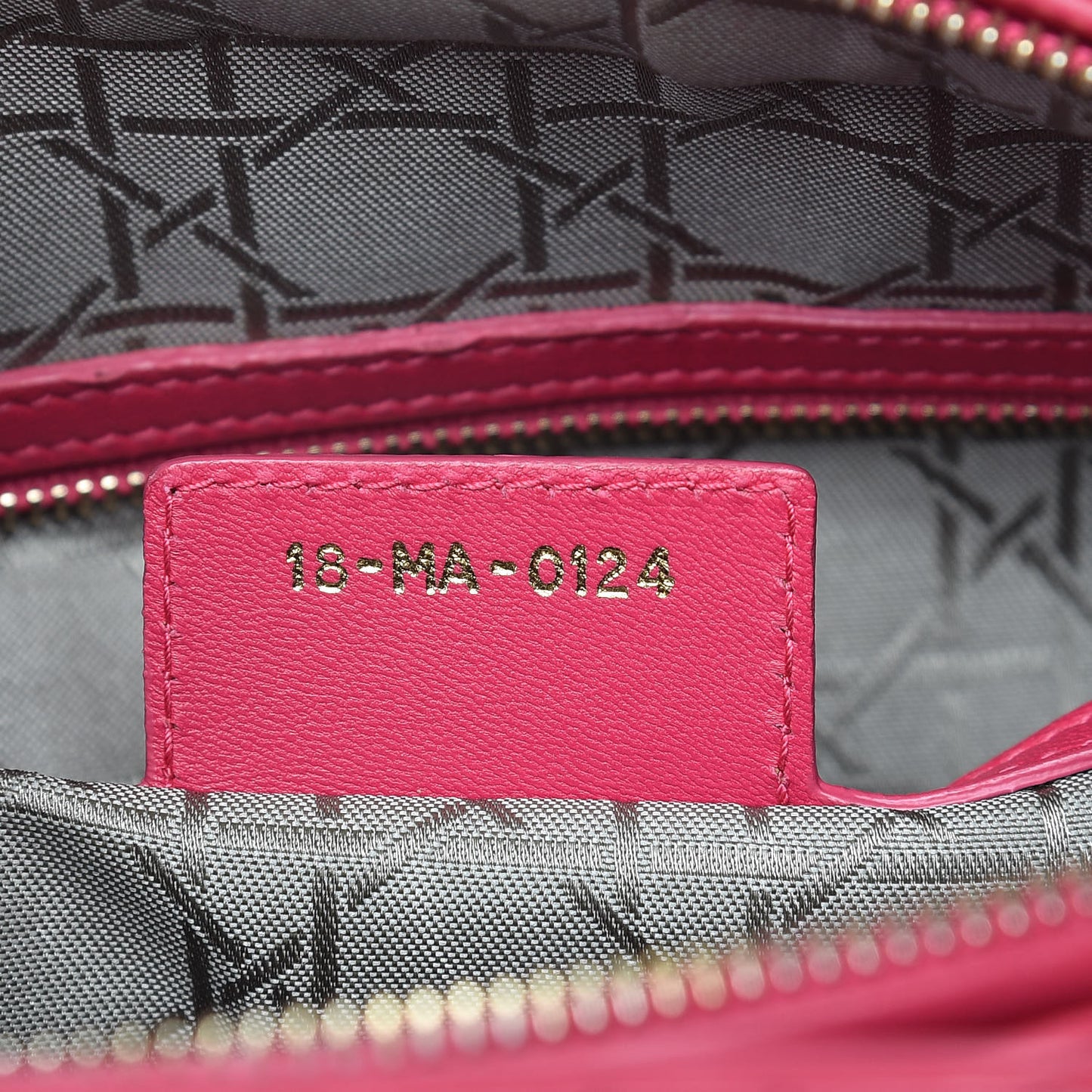 Lambskin Cannage Large Lady Dior Fuchsia