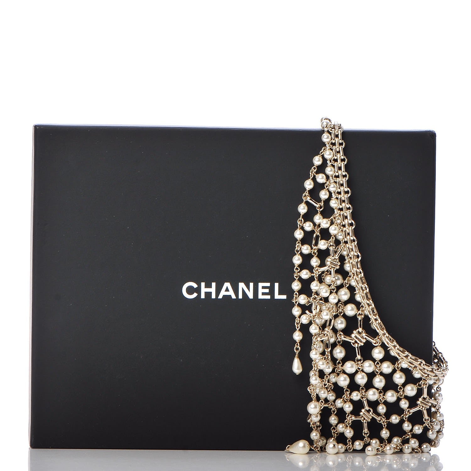 Chanel Pearl Chain Large Bib Necklace Gold 6 of 6
