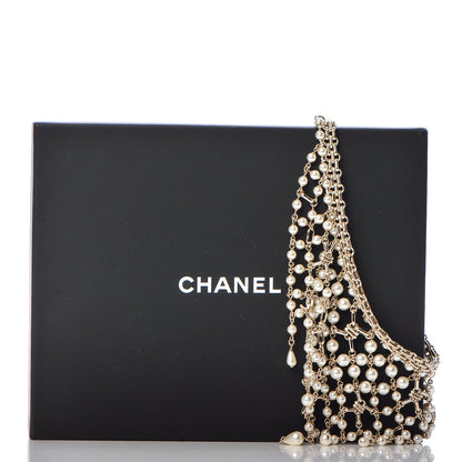 Chanel Pearl Chain Large Bib Necklace Gold 6 of 6