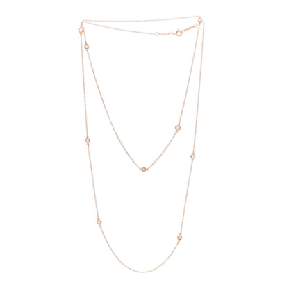 Tiffany 18K Rose Gold Diamond .31ctw Elsa Peretti Diamonds by the Yard Sprinkle Necklace 4 of 9