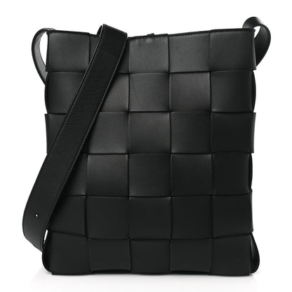 Bottega Veneta Lambskin Maxi Intrecciato Cassette Messenger Black 1 of 11