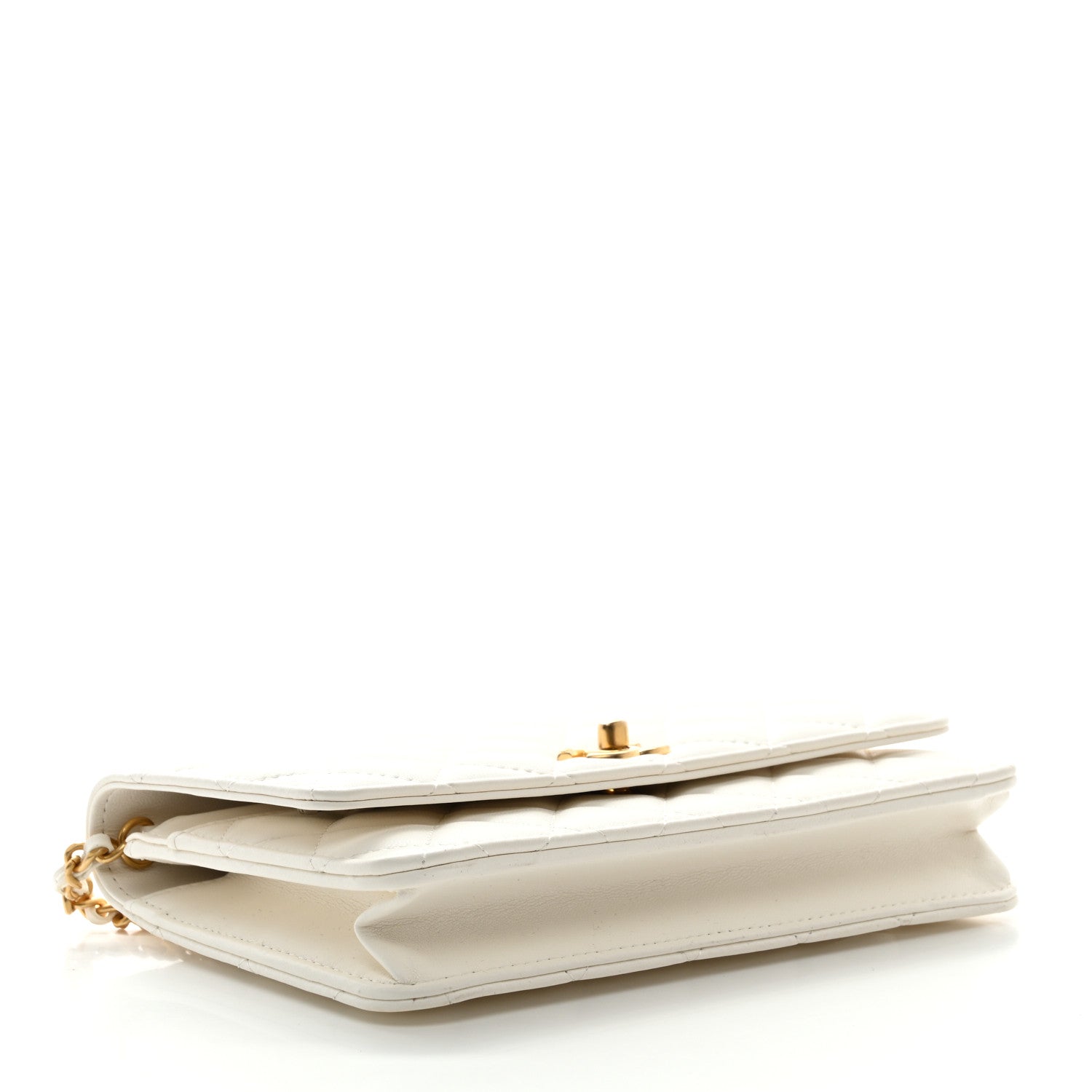 Chanel Lambskin Quilted CC Pearl Crush Wallet on Chain WOC White 4 of 12
