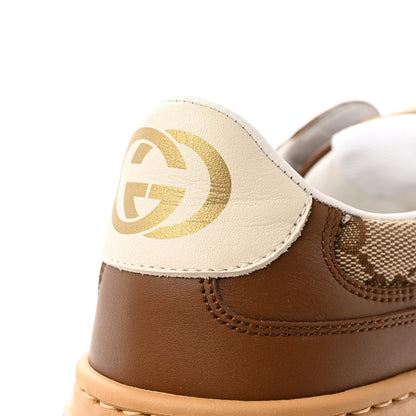 Gucci Calfskin GG Monogram Womens Platform 55mm Sneakers 37.5 Hezelnut Beige Ebony Mystic White 8 of 9