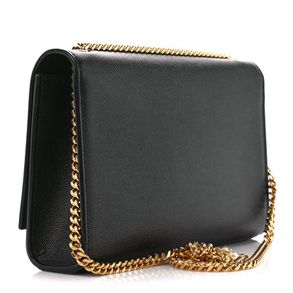 Saint Laurent Grain De Poudre Medium Classic Monogram Kate Satchel Black 3 of 12