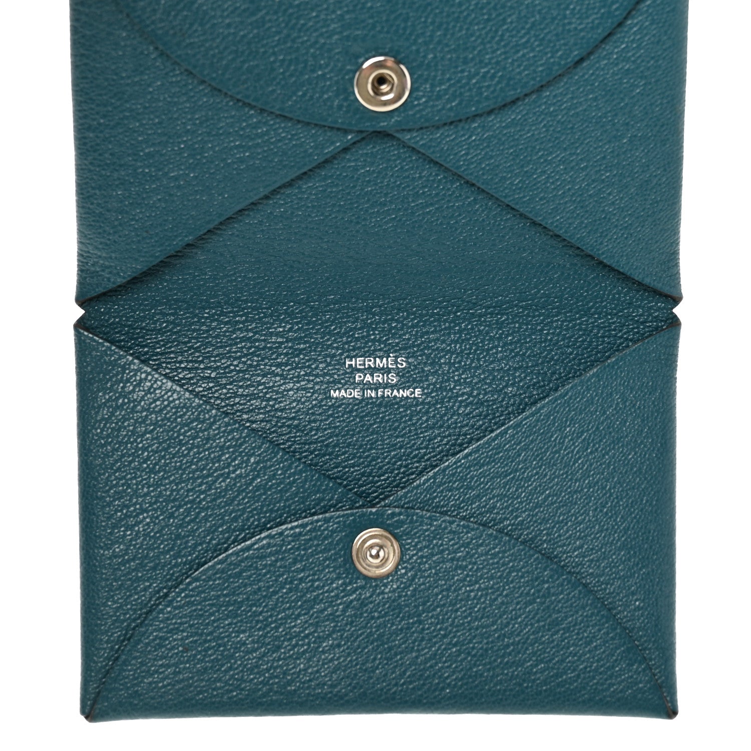 Hermes Chevre Mysore Calvi Card Case Vert Bosphore 5 of 7