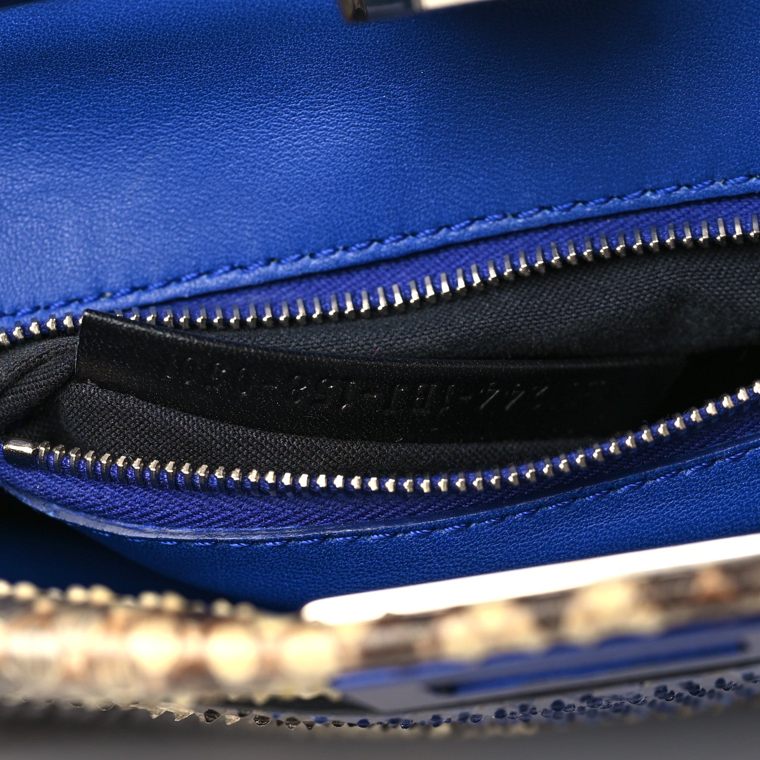Fendi Snakeskin Mini Peekaboo Iconic Satchel Blue Multicolor 8 of 10