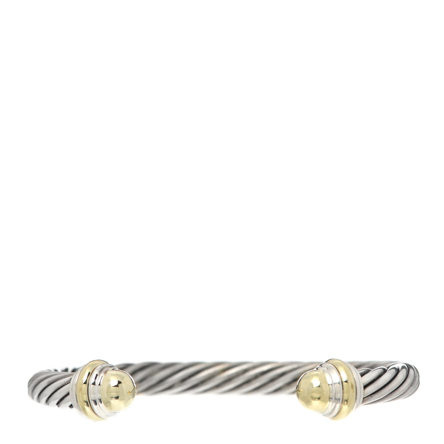 David Yurman Sterling Silver 14K Yellow Gold 7mm Cable Classics Bracelet 1 of 6