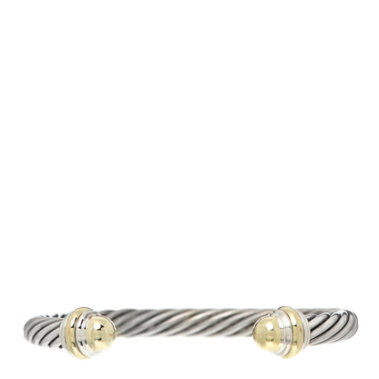 David Yurman Sterling Silver 14K Yellow Gold 7mm Cable Classics Bracelet 1 of 6