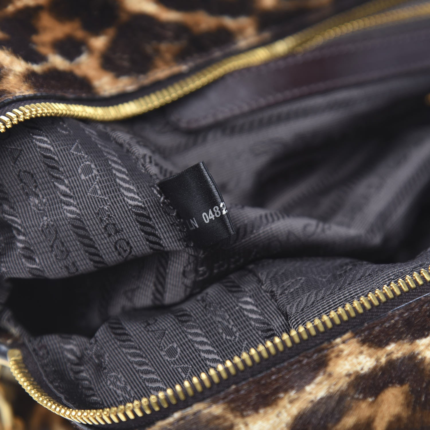 Prada Calf Hair Leopard Print Shoulder Bag Avorio 7 of 18