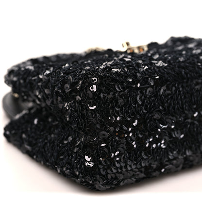Chanel Sequin Nano Kelly Shopper Black 9 of 10