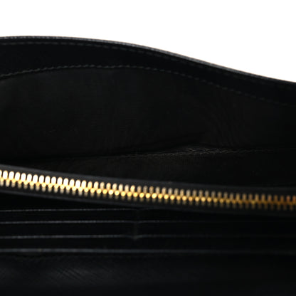 Prada Saffiano Triangle Continental Flap Wallet Black 5 of 8