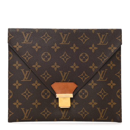 Louis Vuitton Monogram Poche Plate Envelope Clutch PM 1 of 10