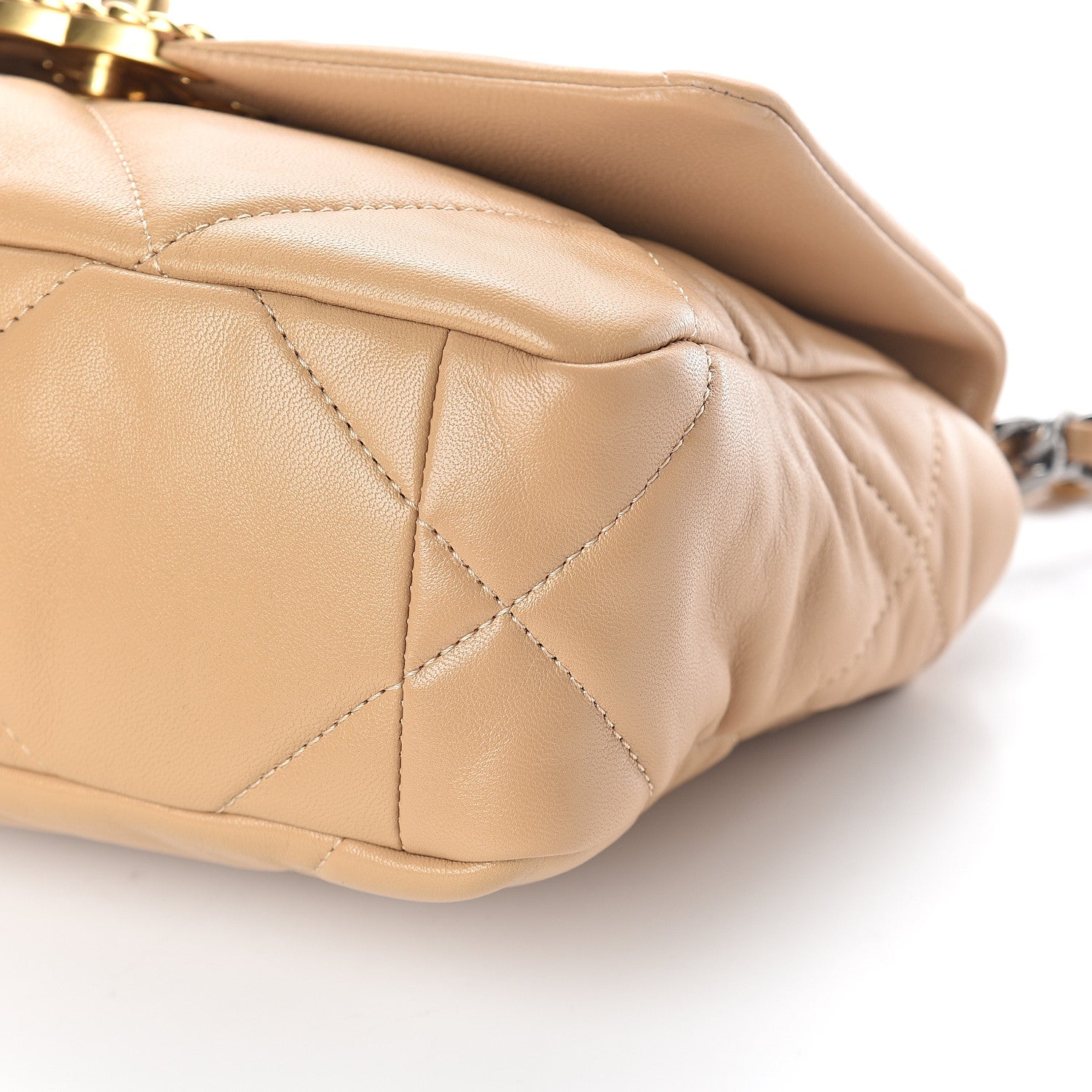 Chanel Lambskin Quilted Medium 19 Flap Dark Beige 9 of 9