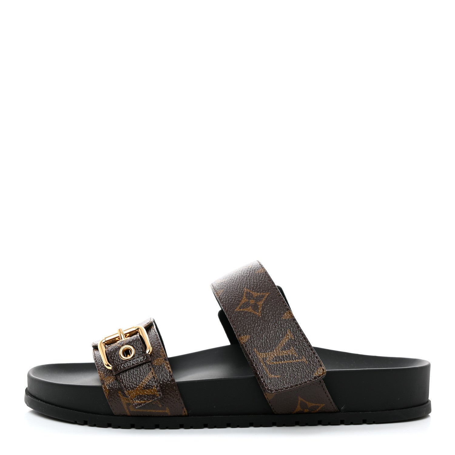 Louis Vuitton Bom Dia Flat Mule Sandals 38 Black 1 of 8