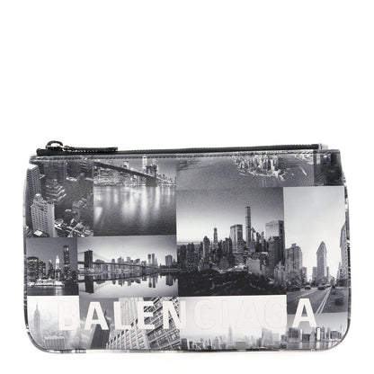 Balenciaga Calfskin New York Skyline Logo Ville Zip Pouch M Black 1 of 8