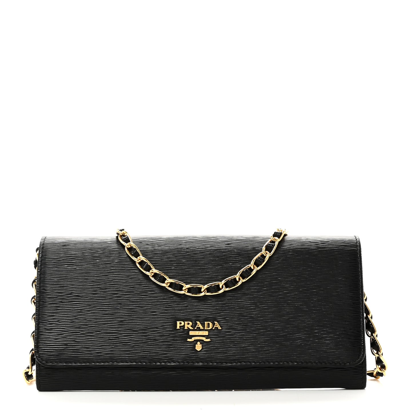 Vitello Move Metal Oro Chain Wallet Black